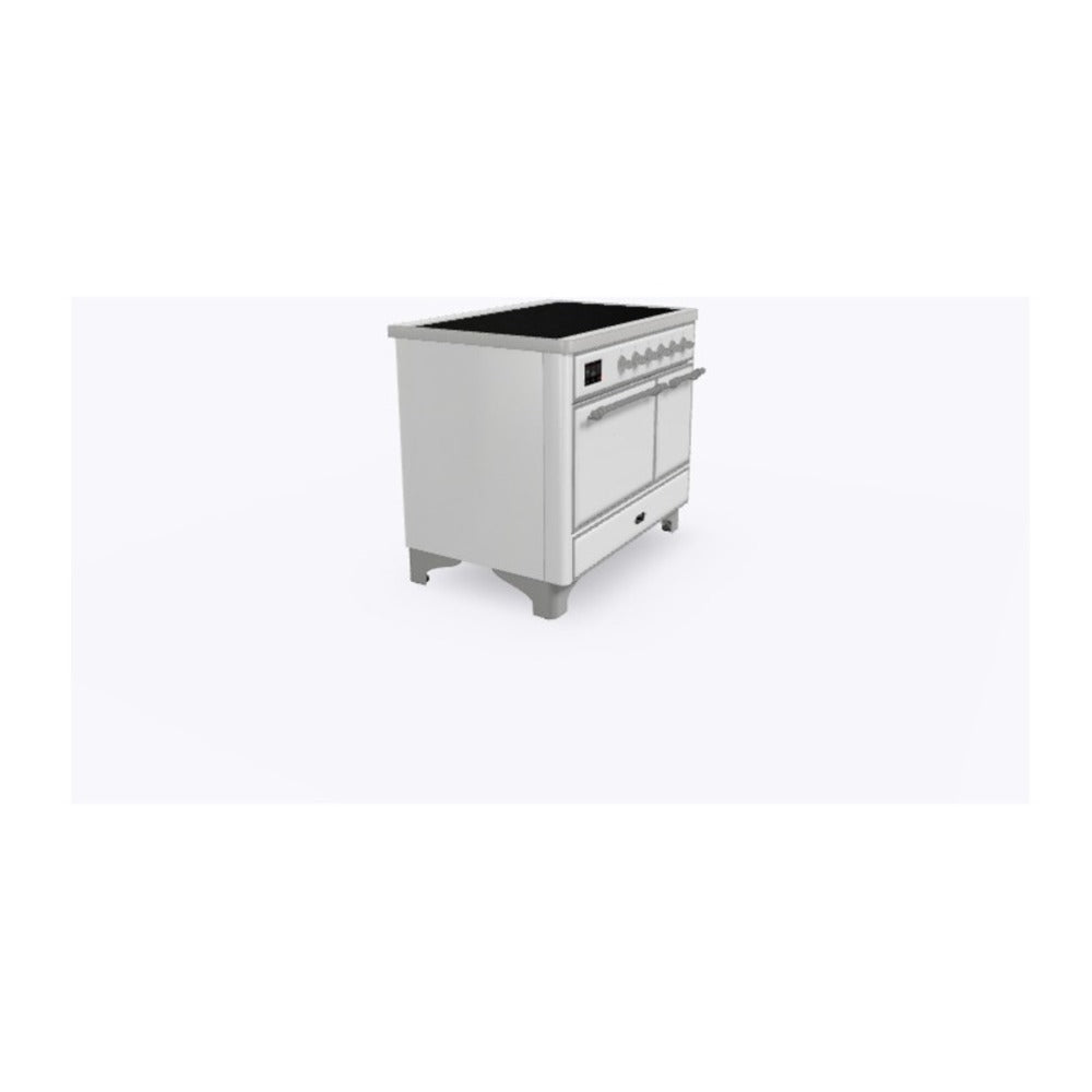 ILVE Majestic II 40 inch Solid Door Induction Range Chrome White