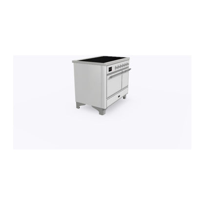 ILVE Majestic II 40 inch Solid Door Induction Range Chrome White