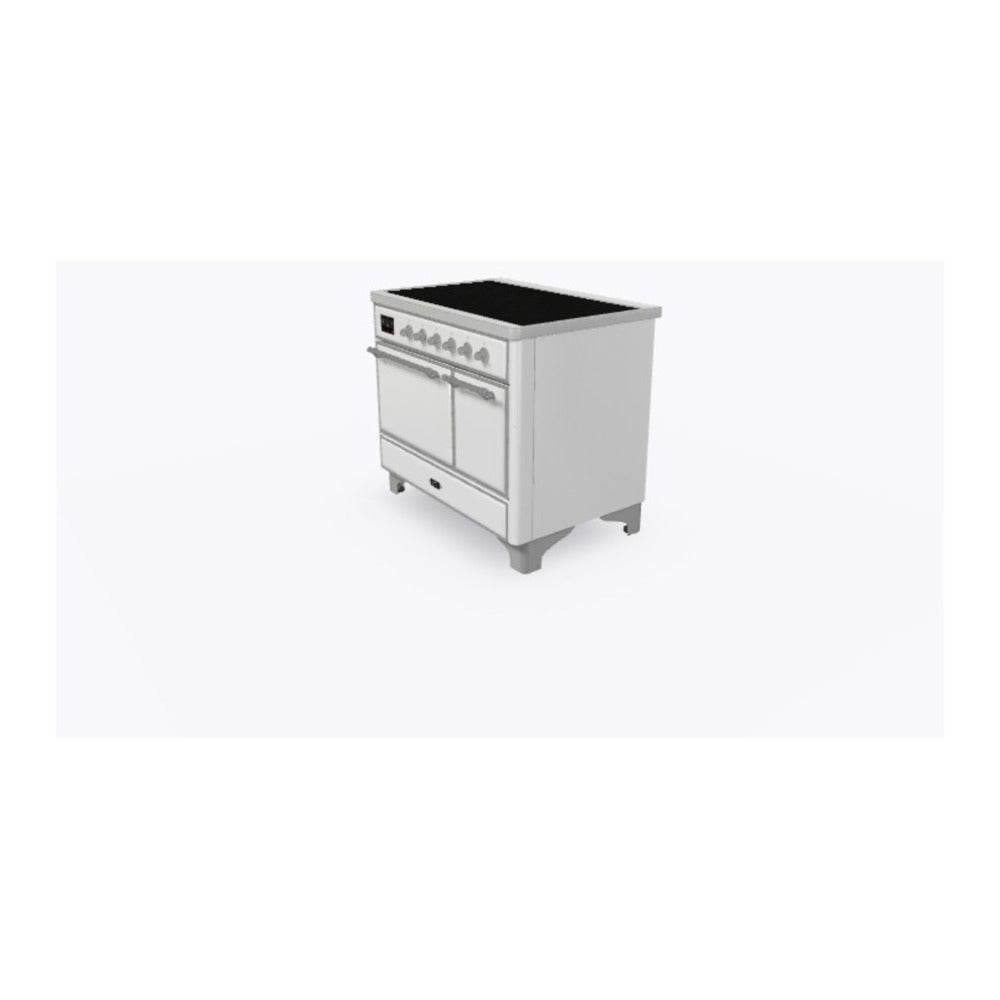 ILVE Majestic II 40 inch Solid Door Induction Range Chrome White