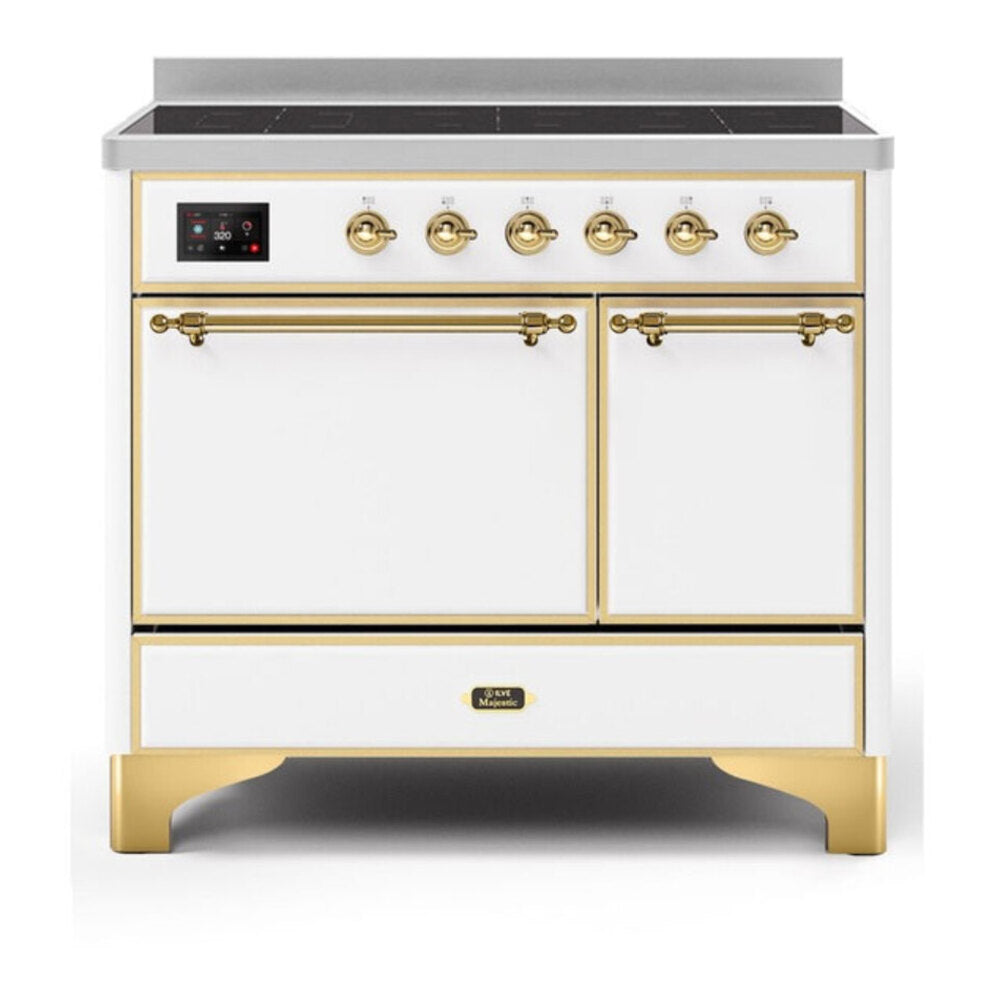 ILVE Majestic II 40 inch Solid Door Induction Range Brass White