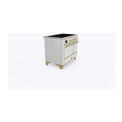 ILVE Majestic II 40 inch Solid Door Induction Range Brass White
