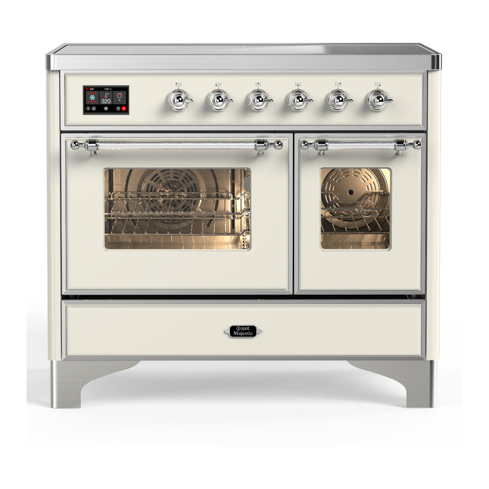 ILVE Majestic III 40" Antique White Induction Range with 6 Elements Triple Glass Door