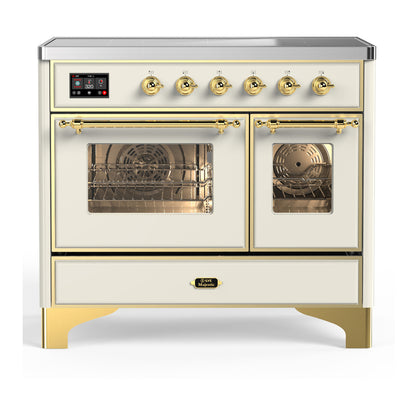 ILVE Majestic III 40" Antique White Induction Range with 6 Elements Triple Glass Door