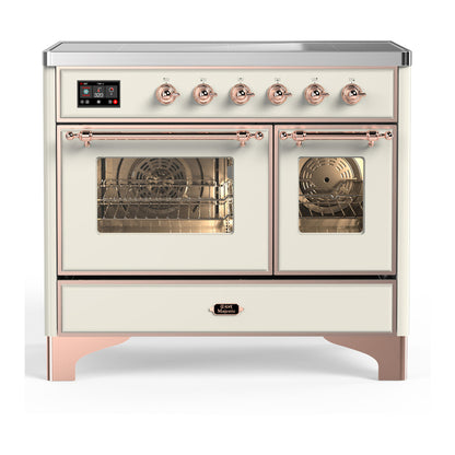 ILVE Majestic III 40" Antique White Induction Range with 6 Elements Triple Glass Door