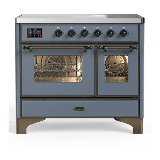 ILVE Majestic III 40" Blue Grey Induction Range with 6 Elements Triple Glass Door