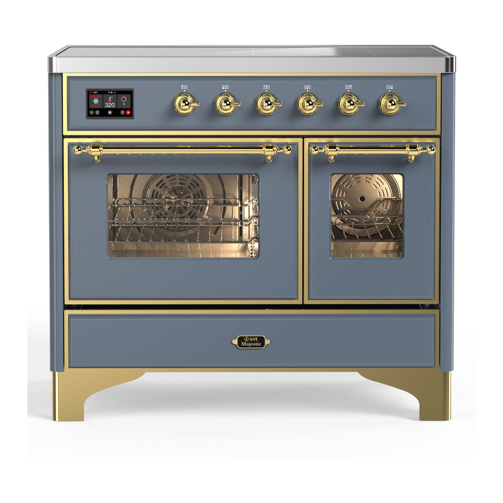 ILVE Majestic III 40" Blue Grey Induction Range with 6 Elements Triple Glass Door