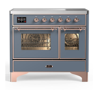 ILVE Majestic III 40" Blue Grey Induction Range with 6 Elements Triple Glass Door