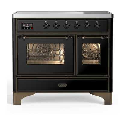 ILVE Majestic III 40" Glossy Black Induction Range with 6 Elements Triple Glass Door