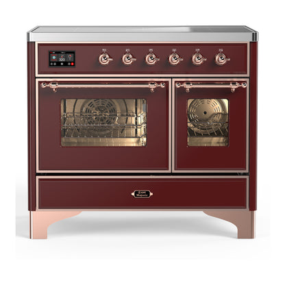 ILVE Majestic III 40" Burgundy Induction Range with 6 Elements Triple Glass Door