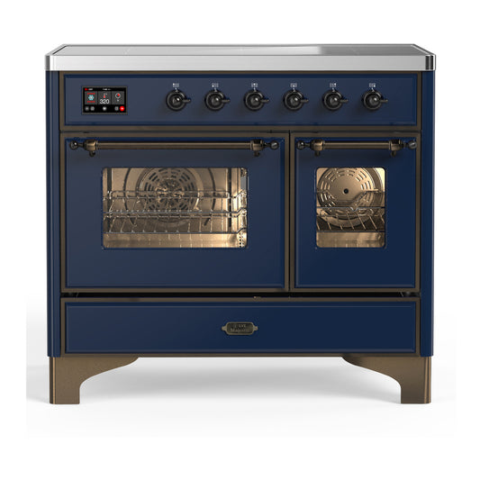 ILVE Majestic III 40" Midnight Blue Induction Range with 6 Elements Triple Glass Door