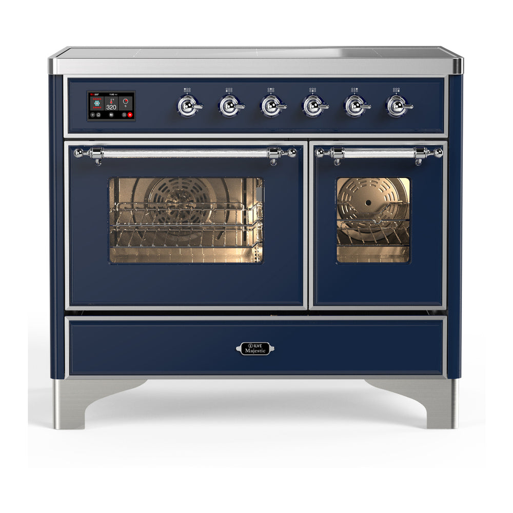 ILVE Majestic III 40" Midnight Blue Induction Range with 6 Elements Triple Glass Door
