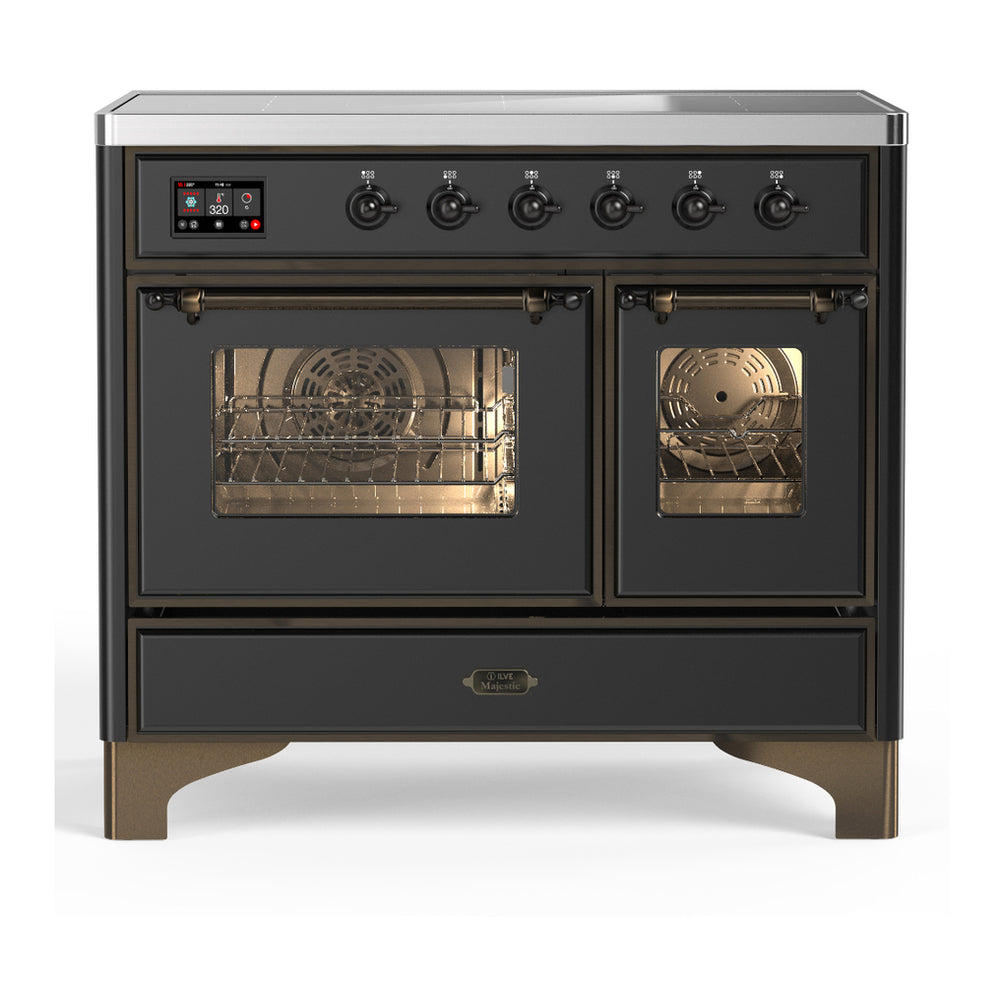ILVE Majestic III 40" Graphite Matte Induction Range with 6 Elements Triple Glass Door