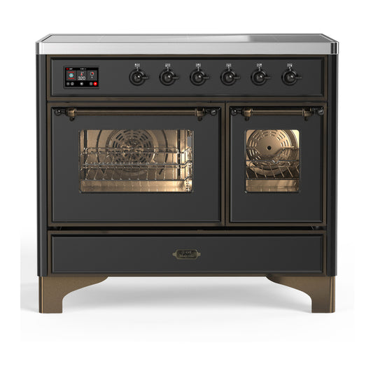 ILVE Majestic III 40" Graphite Matte Induction Range with 6 Elements Triple Glass Door