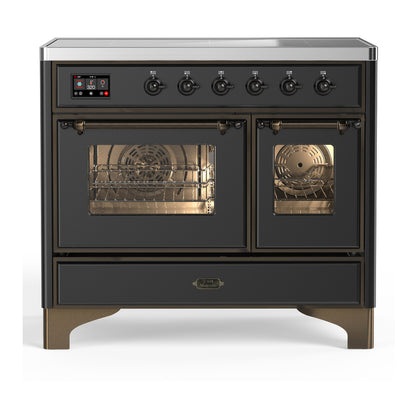 ILVE Majestic III 40" Graphite Matte Induction Range with 6 Elements Triple Glass Door