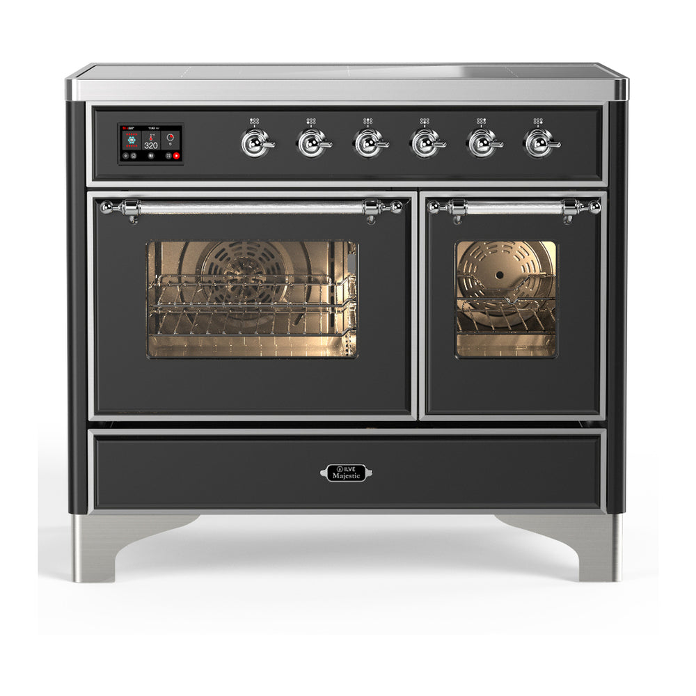 ILVE Majestic III 40" Graphite Matte Induction Range with 6 Elements Triple Glass Door