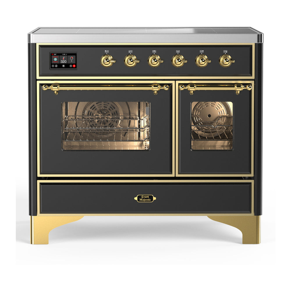 ILVE Majestic III 40" Graphite Matte Induction Range with 6 Elements Triple Glass Door