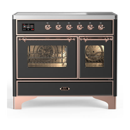 ILVE Majestic III 40" Graphite Matte Induction Range with 6 Elements Triple Glass Door