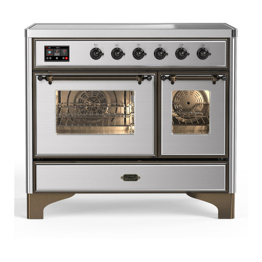 ILVE Majestic III 40" Stainless Steel Induction Range with 6 Elements Triple Glass Door