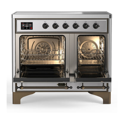 ILVE Majestic III 40" Stainless Steel Induction Range with 6 Elements Triple Glass Door