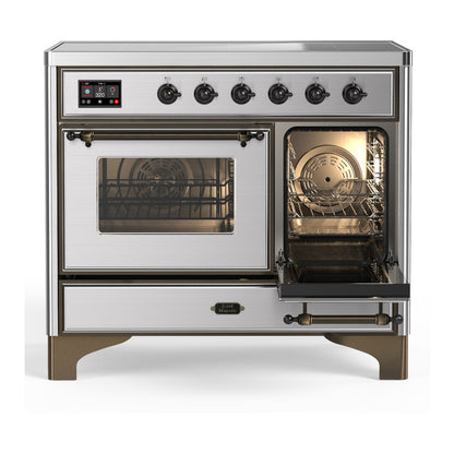 ILVE Majestic III 40" Stainless Steel Induction Range with 6 Elements Triple Glass Door