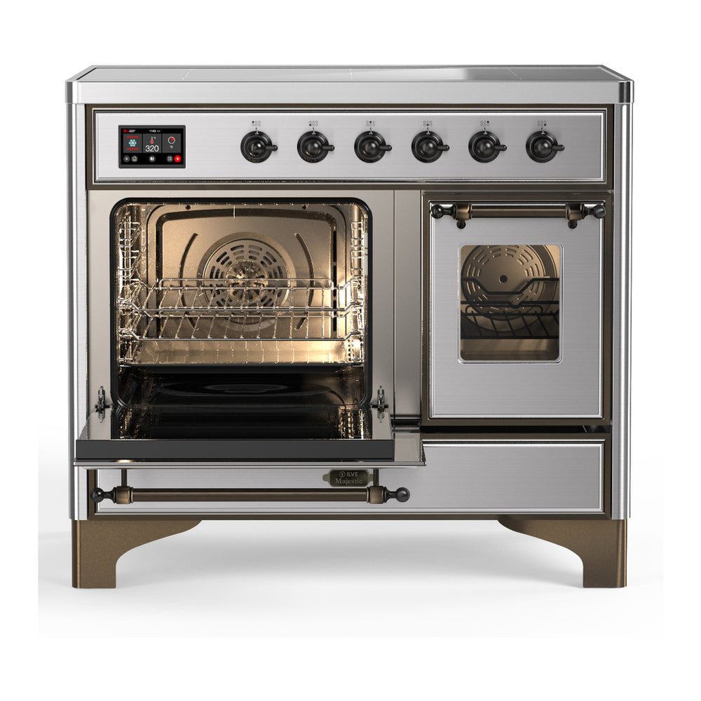 ILVE Majestic III 40" Stainless Steel Induction Range with 6 Elements Triple Glass Door
