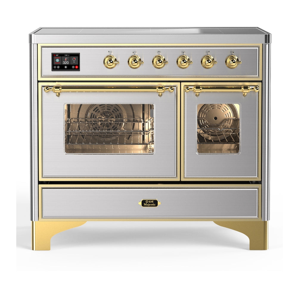 ILVE Majestic III 40" Stainless Steel Induction Range with 6 Elements Triple Glass Door