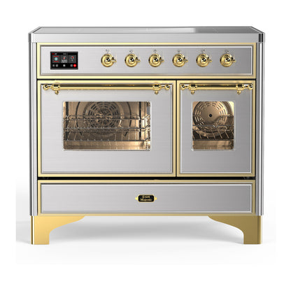 ILVE Majestic III 40" Stainless Steel Induction Range with 6 Elements Triple Glass Door