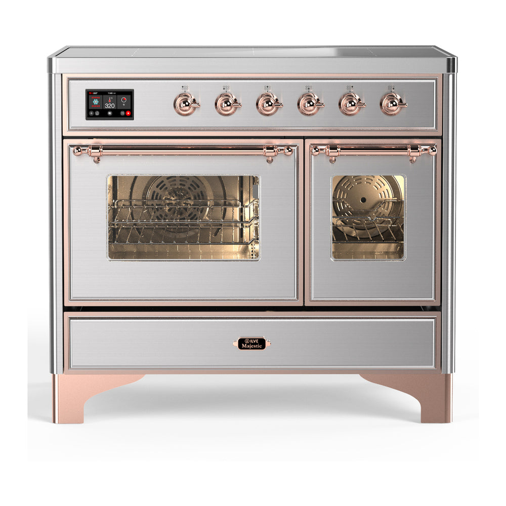 ILVE Majestic III 40" Stainless Steel Induction Range with 6 Elements Triple Glass Door