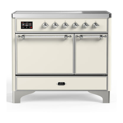 ILVE Majestic III 40" Antique White Induction Range with 6 Elements Solid Door