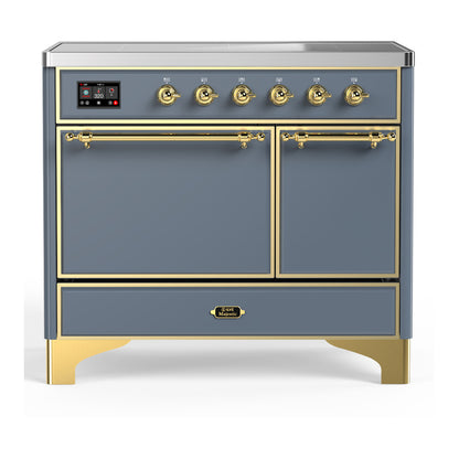 ILVE Majestic III 40" Blue Grey Induction Range with 6 Elements Solid Door