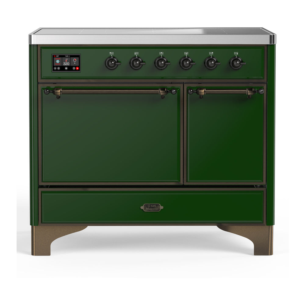 ILVE Majestic III 40" Emerald Green Induction Range with 6 Elements Solid Door