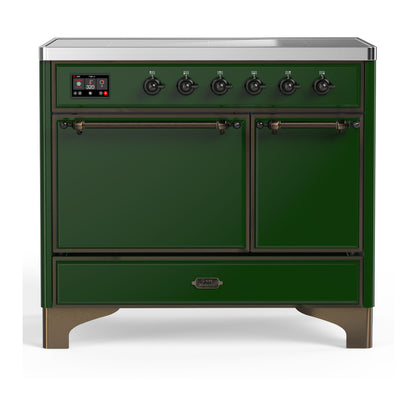 ILVE Majestic III 40" Emerald Green Induction Range with 6 Elements Solid Door