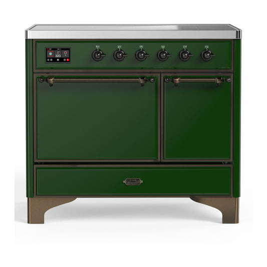 ILVE Majestic III 40" Emerald Green Induction Range with 6 Elements Solid Door