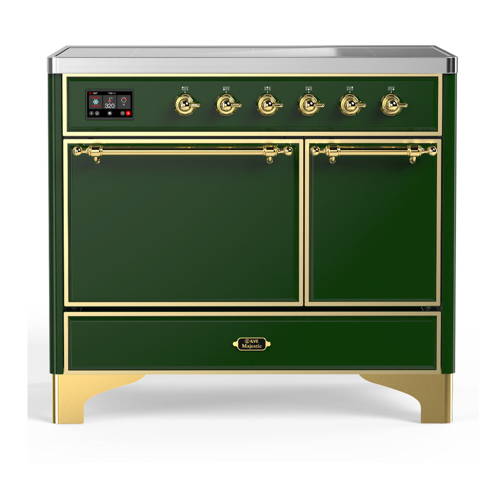 ILVE Majestic III 40" Emerald Green Induction Range with 6 Elements Solid Door