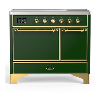 ILVE Majestic III 40" Emerald Green Induction Range with 6 Elements Solid Door
