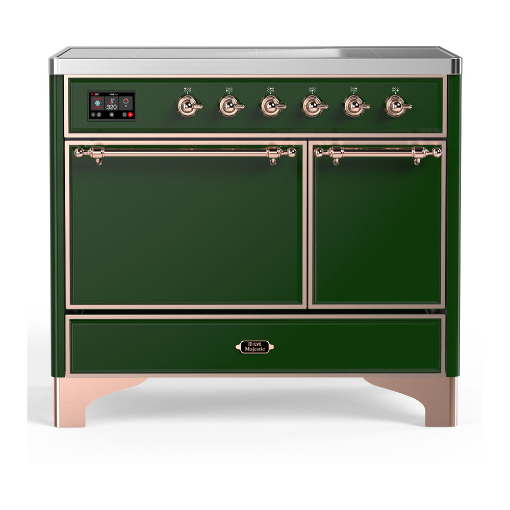 ILVE Majestic III 40" Emerald Green Induction Range with 6 Elements Solid Door