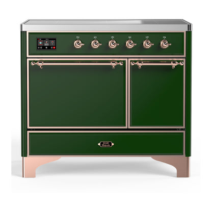 ILVE Majestic III 40" Emerald Green Induction Range with 6 Elements Solid Door