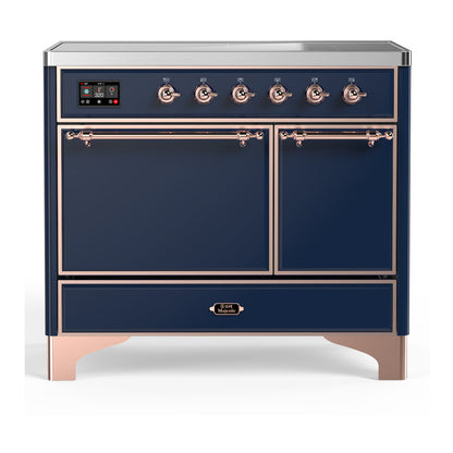 ILVE Majestic III 40" Midnight Blue Induction Range with 6 Elements Solid Door