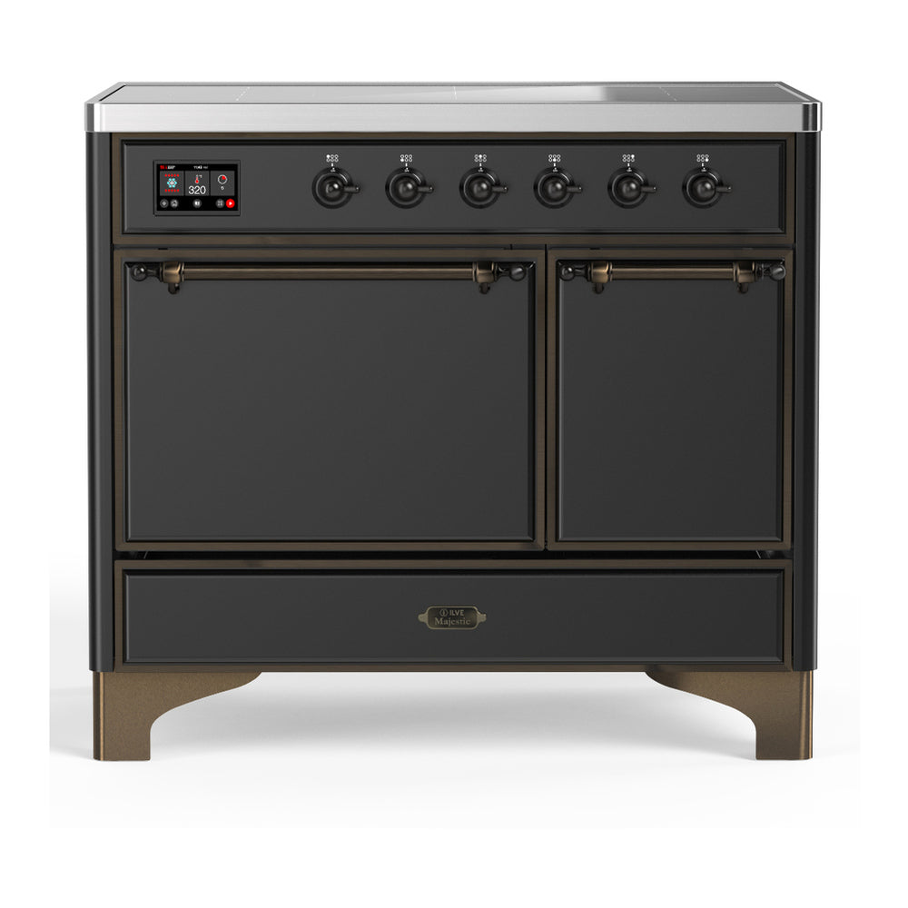 ILVE Majestic III 40" Graphite Matte Induction Range with 6 Elements Solid Door