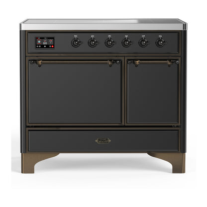 ILVE Majestic III 40" Graphite Matte Induction Range with 6 Elements Solid Door