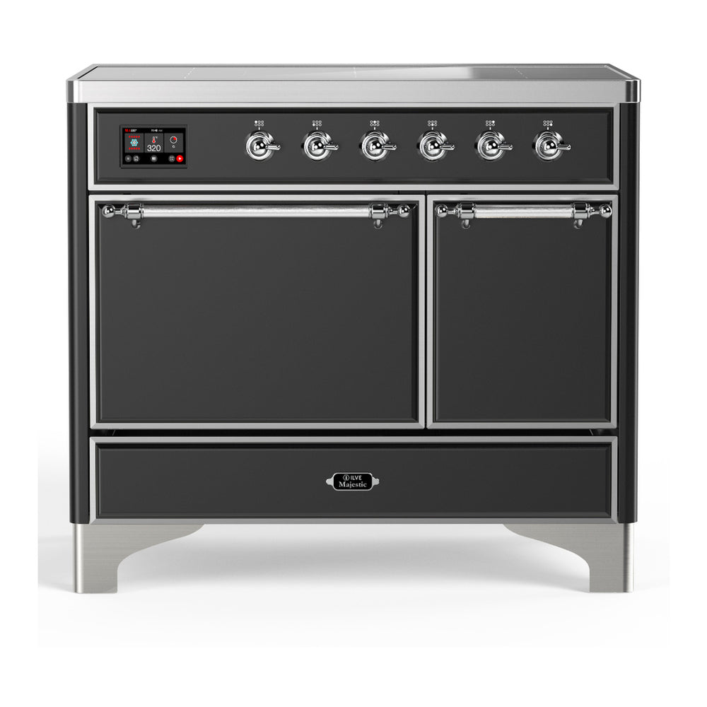 ILVE Majestic III 40" Graphite Matte Induction Range with 6 Elements Solid Door