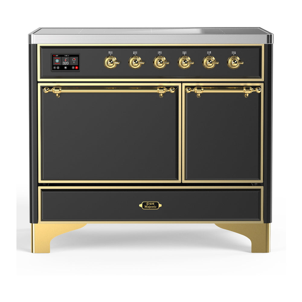 ILVE Majestic III 40" Graphite Matte Induction Range with 6 Elements Solid Door