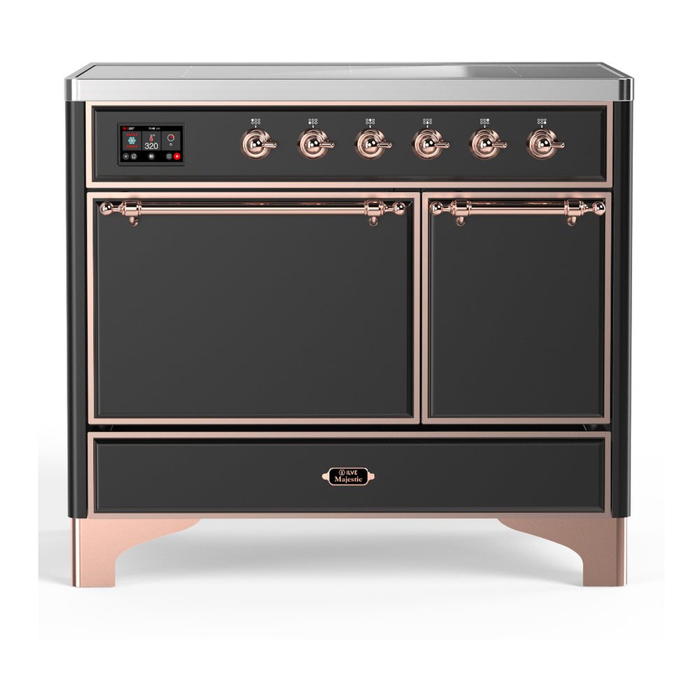 ILVE Majestic III 40" Graphite Matte Induction Range with 6 Elements Solid Door