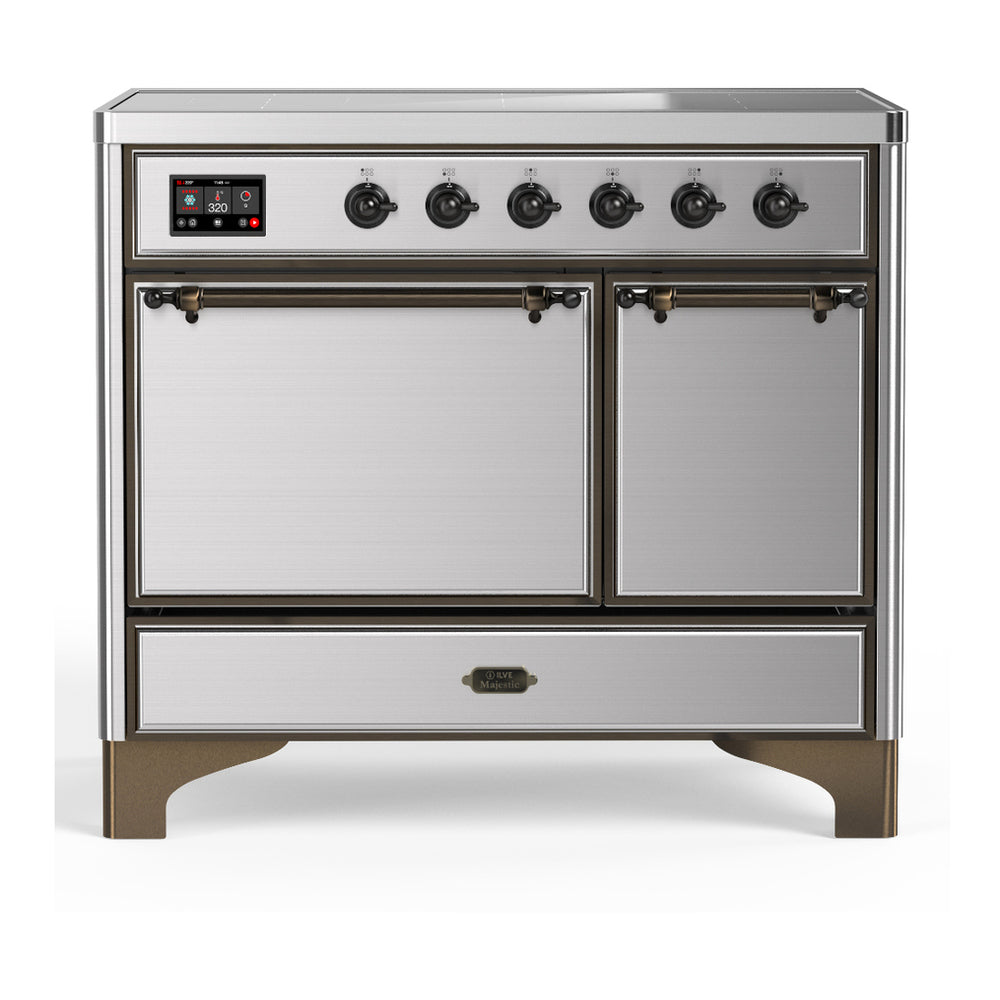 ILVE Majestic III 40" Stainless Steel Induction Range with 6 Elements Solid Door