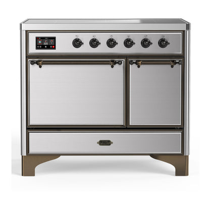 ILVE Majestic III 40" Stainless Steel Induction Range with 6 Elements Solid Door