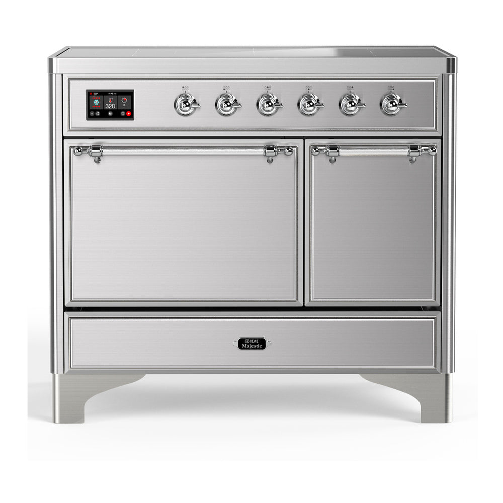 ILVE Majestic III 40" Stainless Steel Induction Range with 6 Elements Solid Door