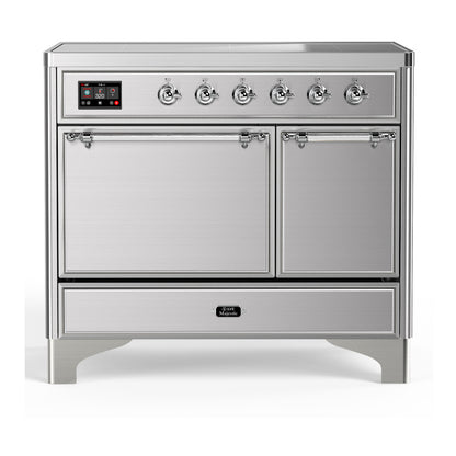 ILVE Majestic III 40" Stainless Steel Induction Range with 6 Elements Solid Door