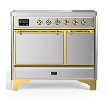 ILVE Majestic III 40" Stainless Steel Induction Range with 6 Elements Solid Door