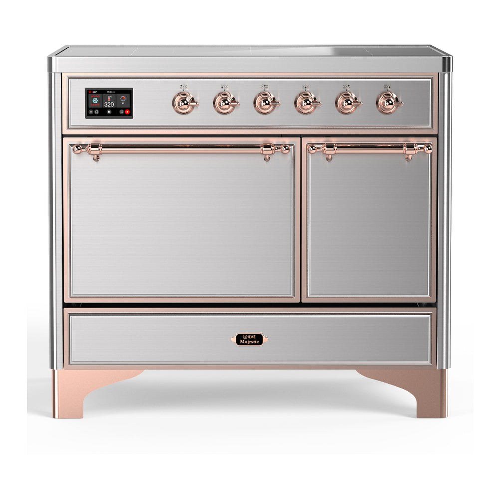 ILVE Majestic III 40" Stainless Steel Induction Range with 6 Elements Solid Door
