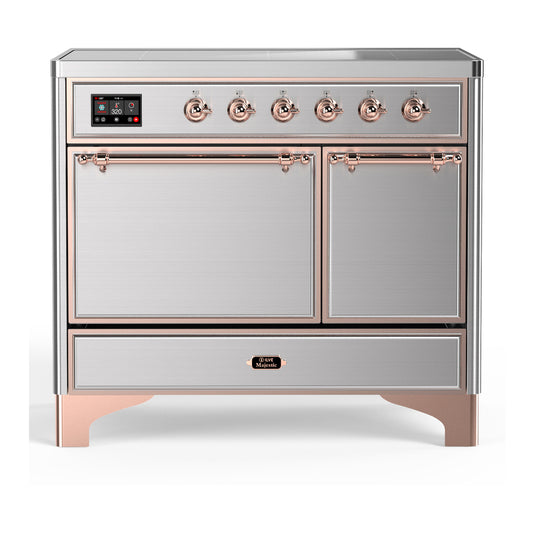 ILVE Majestic III 40" Stainless Steel Induction Range with 6 Elements Solid Door